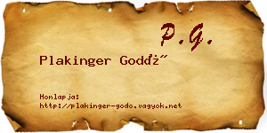 Plakinger Godó névjegykártya